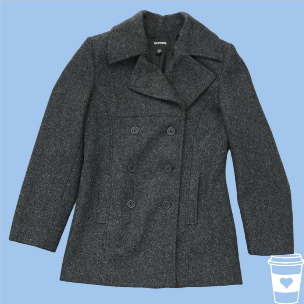 Express Wool Gray Peacoat